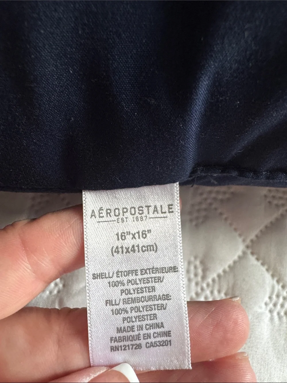 Aeropostale Navy Pillow with Mint Headphone Graphic